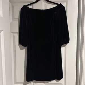 Vince Camuto off shoulder velvet dress navy